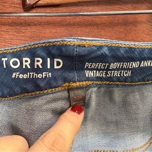 Torrid Perfect Boyfriend Ankle Jeans in Blue